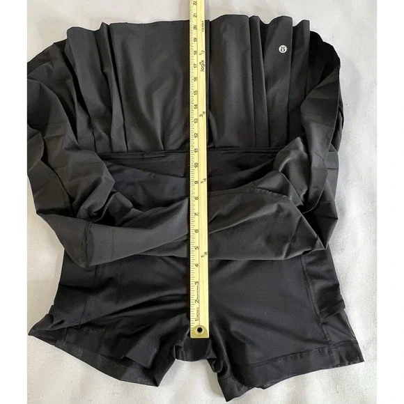 Lululemon Women's Skort Black Pleated‎ Run Tennis Golf Sz 8 Gym Training Pockets